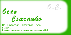 otto csaranko business card