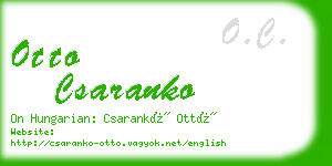 otto csaranko business card